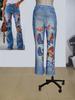 2023 Women's Plus Size Casual Faux Denim Pants - European & American Fashion