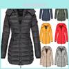 Cappotto Lungo da Donna Invernale Caldo con Cappuccio e Chiusura a Zip di Alta Qualità