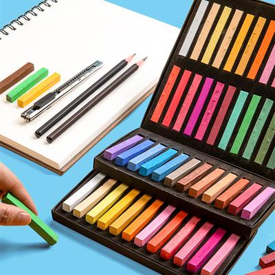 12/24/36/48 Colori/Set Set da Disegno Artistico Pastelli a Gesso Pastelli Secchi Morbidi Matite Colorate Pennello Cancelleria per Studenti Materiali Artistici