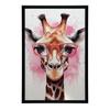Pink Giraffe With Glasses Pink Giraffe With Glasses, 30X40 Cm, Unframed, Premium Canvas On Stretcher