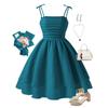 Abiti Primaverili/Estivi per Bambina: Abiti Eleganti Monocolore con Spalline Sottili