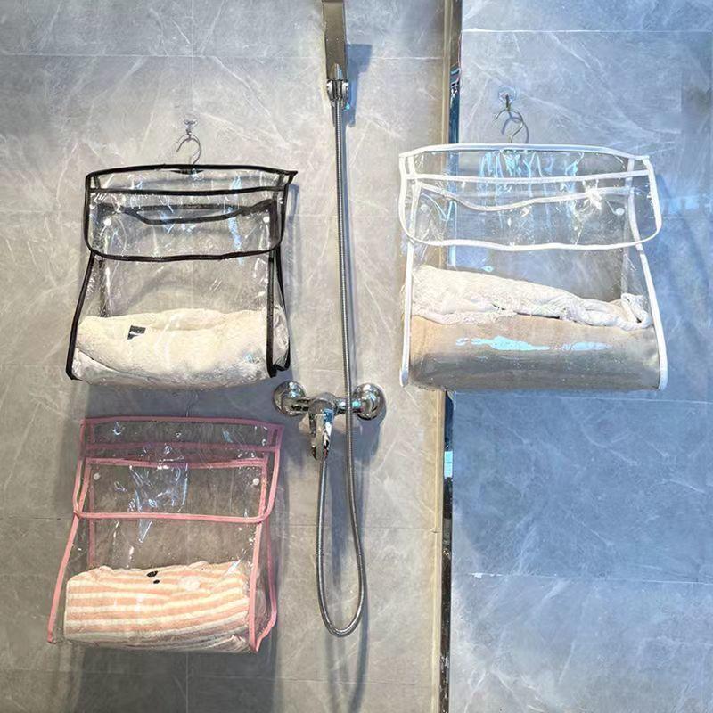 PVC Waterproof Hanging Mobile Phone Bag Wall Hanging Organizer Storage Bag Bathroom Shower Accessories Towel Clothes Organizer