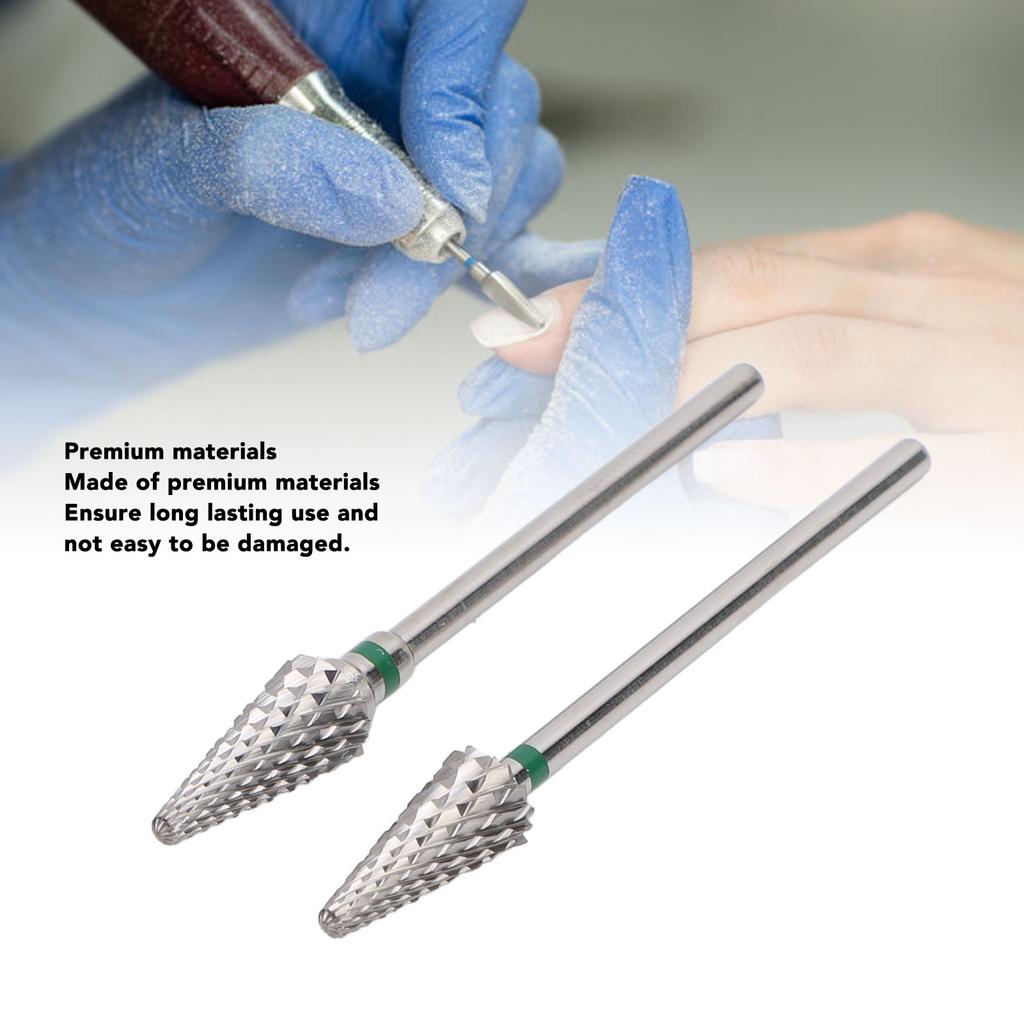 2 Stück Nagelbohrer-Set Wolframcarbid Nagelbohrer Nagel Schleifkopf für Maniküre Schleifen und Nagelgel Entfernung