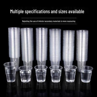 High-Temperature Resistant Disposable Transparent Cups - Thickened for Household & Catering Use, Pack of Tea & Aviation Cups