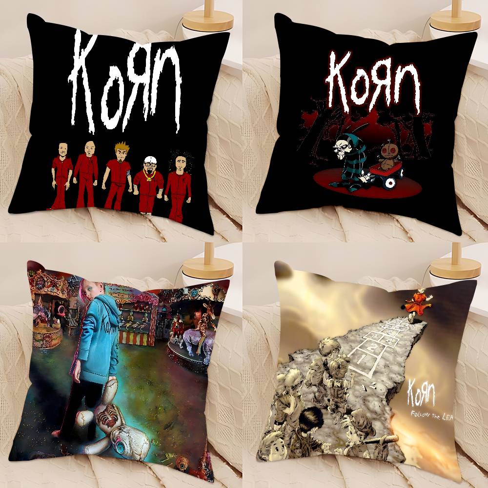 Korn Rock Band Music Cushion Cover Pillowcase Upholstery Sofa Throw Pillow Home Decor Pillowcas