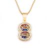 Nidin Top Quality Sparkling Cubic Zirconia 0 1 2 3 4 5 6 7 8 9 Lucky Number Pendant Necklace for Women Friends Birthday Jewelry