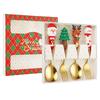 Festive Christmas Cutlery Set: Stainless Steel Cartoon Santa Spoons & Forks In Gift Box