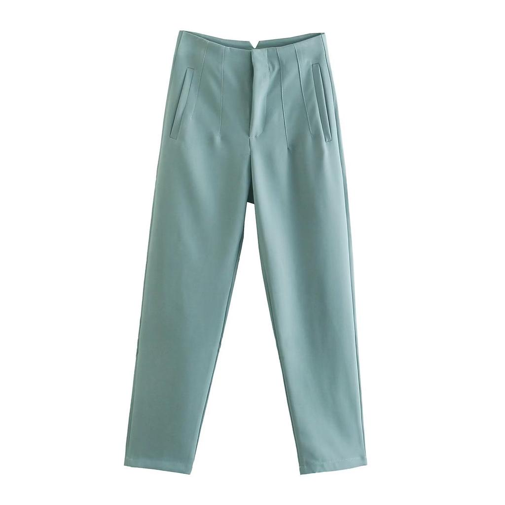 Women's High Waist Straight Leg Pants Double Layer Thick Four-Way Stretch Casual Trousers 35 Colors