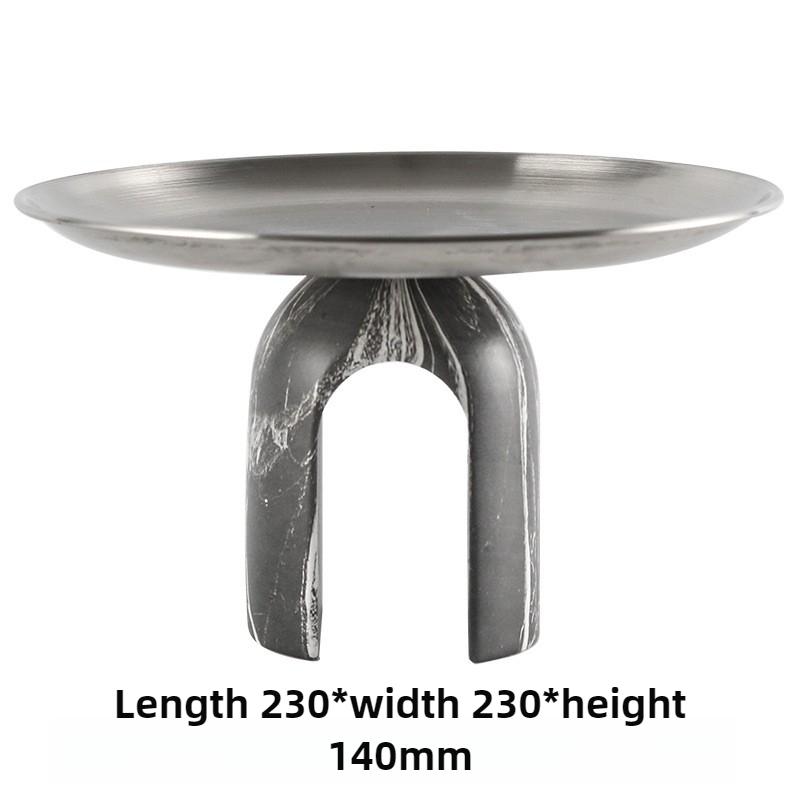 

Stainless Steel Fruit Plates Living Room Coffee Table Snack Plates Dinning Room Storage Tray Art Round Figurine Fruit Bowl