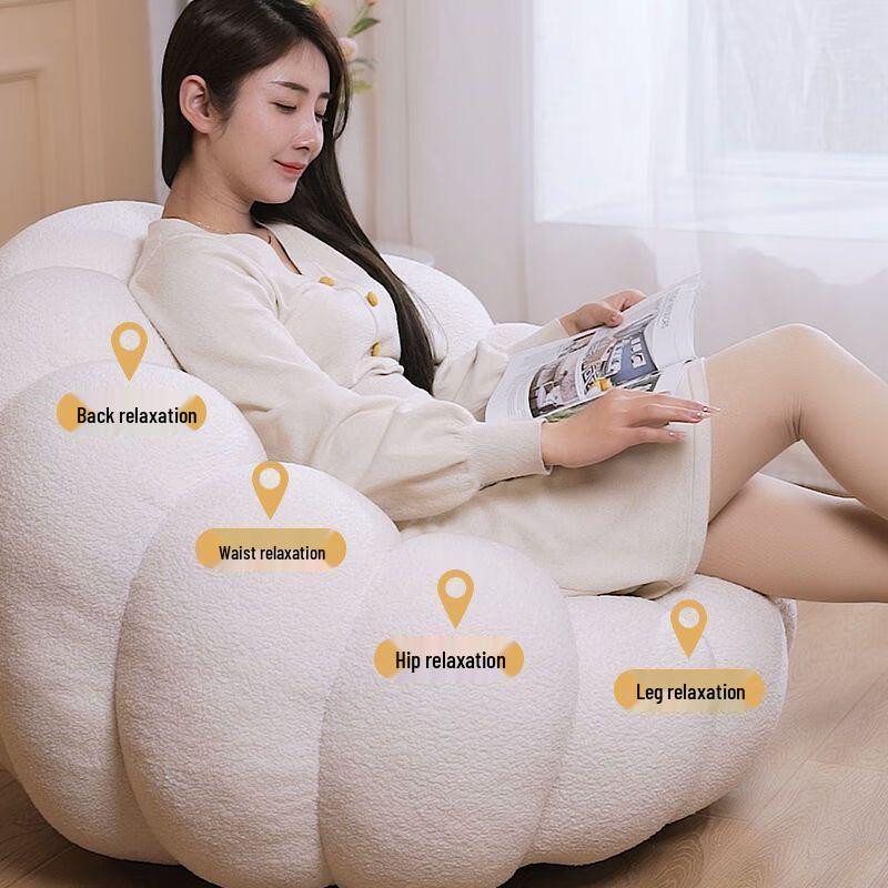 Cozy Pumpkin Single Sofa Chair: Recline & Relax in Lamb Wool Fabric