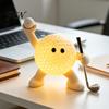 Soft Warm LED Bedroom Lighting Sports Ball Silicone Night Light, 7 Styles Football Basketball Tennis Golf Amber Atmosphere Tap Lamp, USB Rechargeable