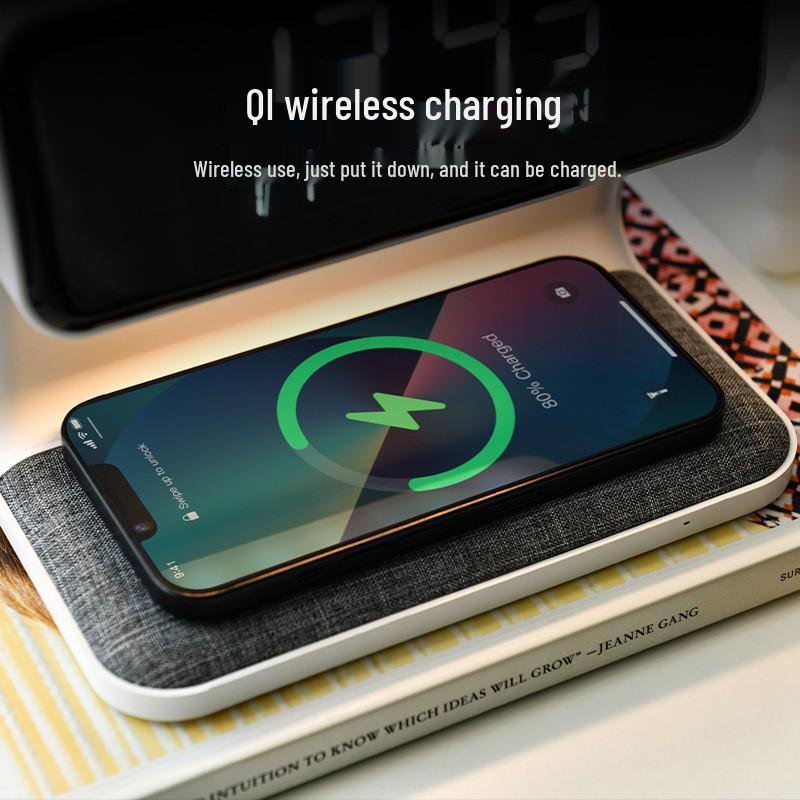 Creative 3-in-1 Fashion Clock Night Light & 15W Wireless Charger Lamp