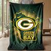 Green Bay Packers Flannel Fleece Blanket Cozy Warm Throw Blanket For Couch Bed Travel All Season Use