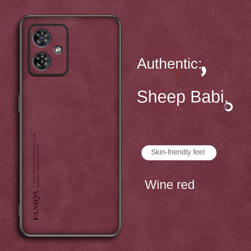 

Простой кожаный удобный замшевый чехол для Moto G55 G35 G85 G34 G24 Power G04 G14 G54 G84 E13 Защитная крышка объектива камеры For Moto G35 вино красного