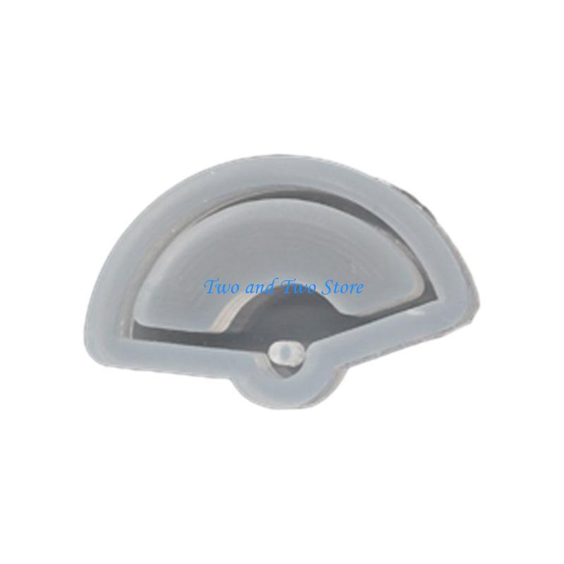 HX6F Trendy Sand Silicone Mold Keychain Moulds Fan Shaped Silicone Ornament Molds Durable DIY Crafts Molds for Making Pendant