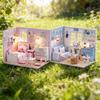 DIY Wooden Dollhouse with LED and Dustproof Handmade Miniature Model Kit for Decorative Gift Cover, Beginners, (Sunshine Princess)