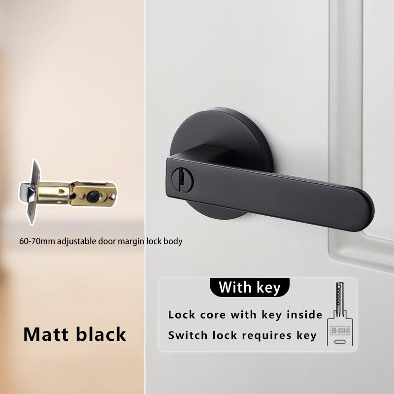 Indoor Door Indication Lock Household Keyed Three-lever Handle Lock White Bathroom Occupied or Unoccupied Door Handle