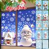 4/8pcs Christmas Snowman Snowflake Santa Claus Home Party Decoration Stickers Electrostatic Glass Window Wall Decals New Year