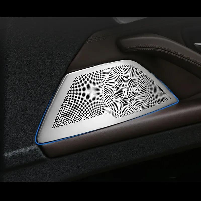 Matte Car Styling Interior Door Audio Stereo Speaker Sequ Decorative Cover Trim For BMW 5 Series F10 F11 F18 Auto Accessories