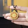 Vintage Vietnam Sand Gold Rotating Tag Pendant with Inlaid Diamond - Non-Fading Long-lasting Jewelry