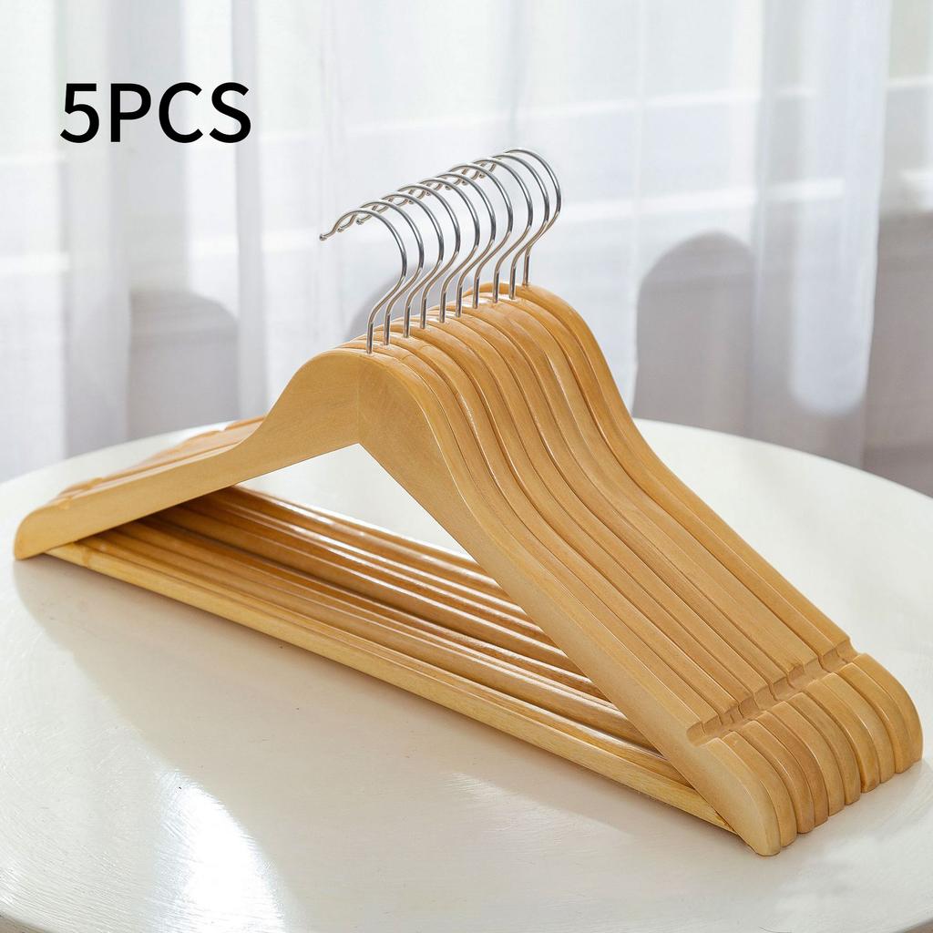 5PCS/10PCS/20PCS/30PCS Solid Wood Hangers Wooden Clothes Hangers Seamless Wood Clothes Hangers
