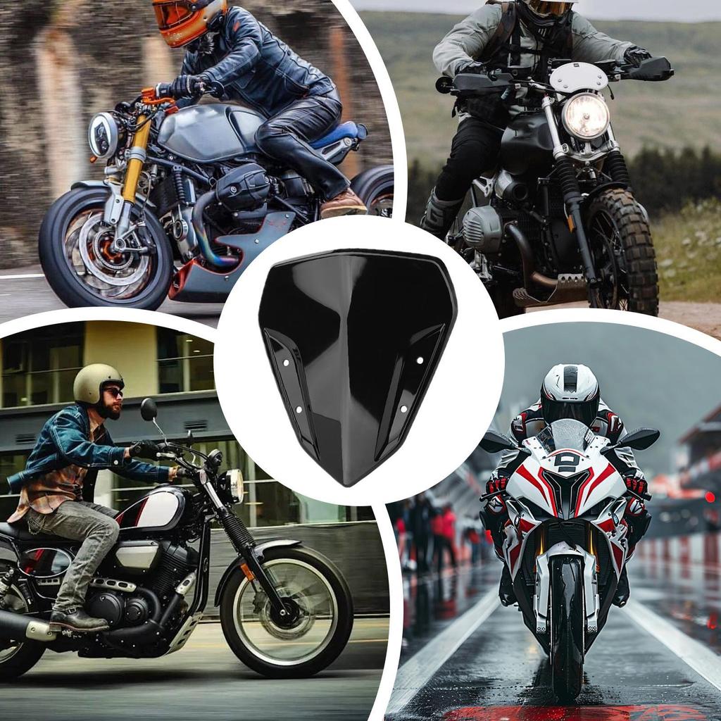 Motorcycle Front Windshield Anti-Fog Motorbike Windscreen No-Drilling Scratch-Resistant Motorcycle Windshield For Travel Race