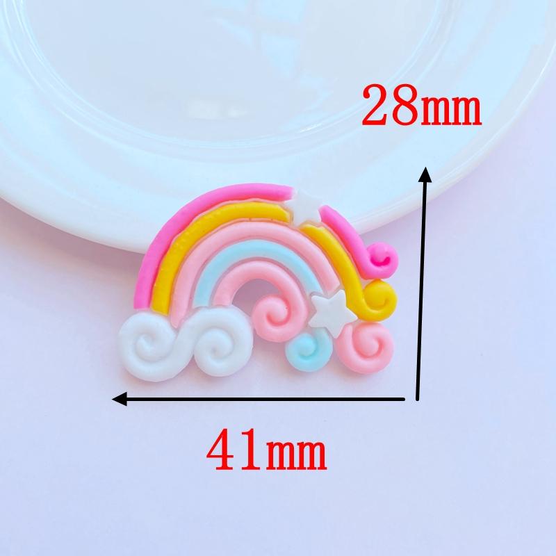 8Pcs New Mini Cute Rainbow Flat back Resin Cabochons Scrapbooking DIY Jewelry Craft Decoration Accessorie