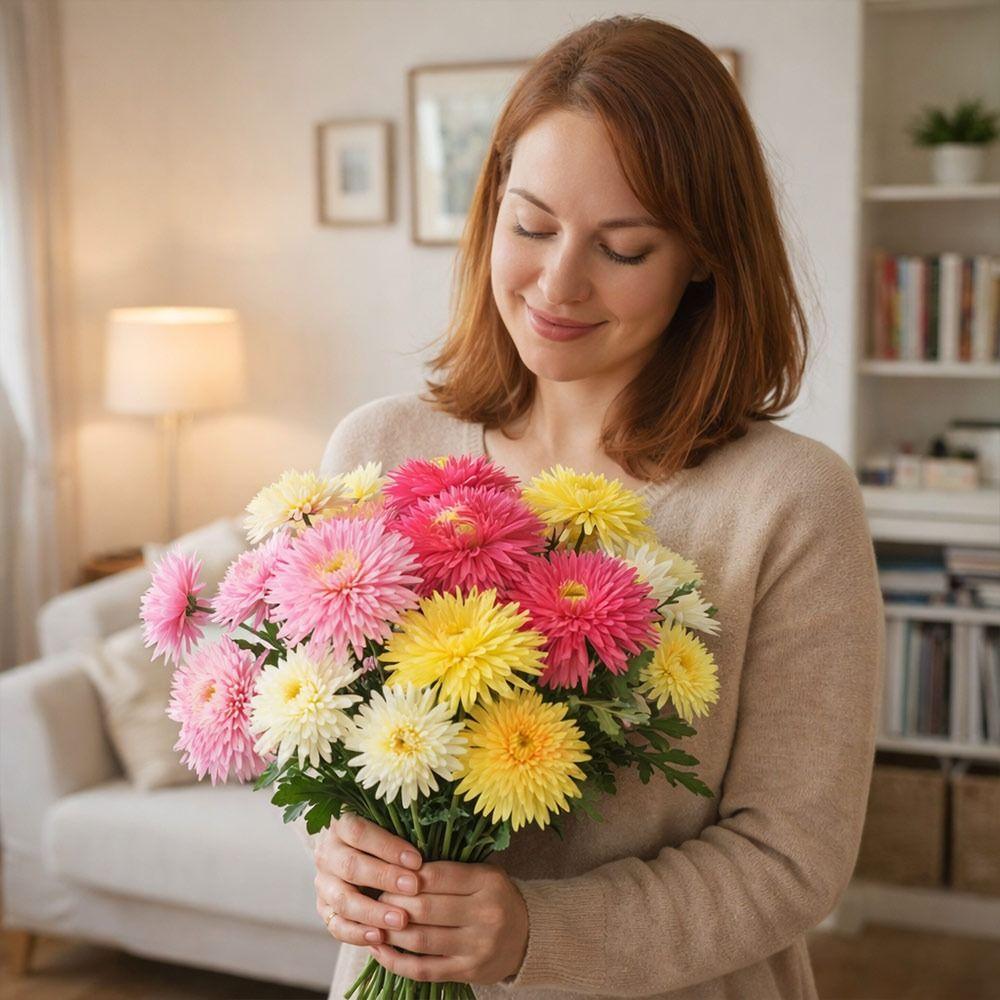 DIY Flower Artificial Flower 7Head Flowers Bouquet Fashion Fake Flowers  Photography Props