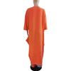 Women's Loose Large Size Three-quarter Sleeve V-neck Button Printed Robe Drawstring Trousers Two-piece Set