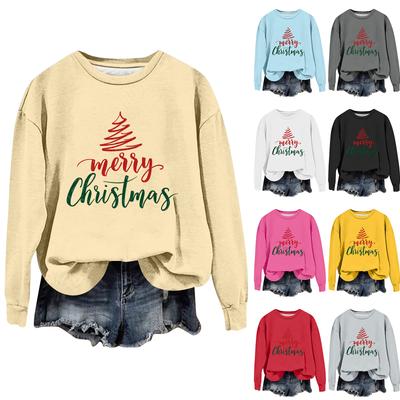 Women's Fashion Casual Long Sleeve Loose Christmas Printed Sweatshirt