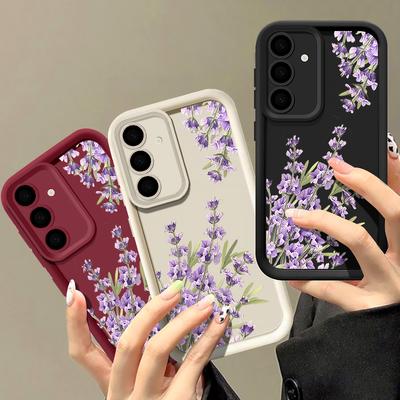 Custodia per telefono con motivo floreale per Samsung S25 Ultra S24 FE S23 A56 A36 A16 A26 A55 A15 A35 TPU Morbida Antiurto Protezione Obiettivo Cover Bumper