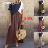 JPNTKY Fashion Summer Spring Short Sleeve O-Neck Casual Dresses Unique Design