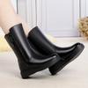 Women Boots Quality Genuine Leather Boot Fashion Mid-calf Leather Boot Thicken Wool Plush Warm Winter Boots Botas Invierno Mujer