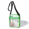 Transparent PVC Crossbody Bag Small Square Shoulder Bag Adjustable Strap Lightweight Clear Purse with Zipper Pocket for Daily Use