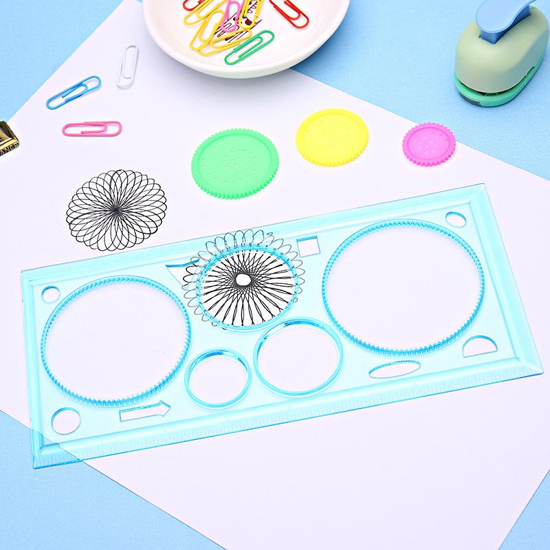 Spirograph Drawing Tools Set with Ballpoint Pen DIY Template Mathematical Roulette Drawing School Supplies Geometric Ruler TMZ