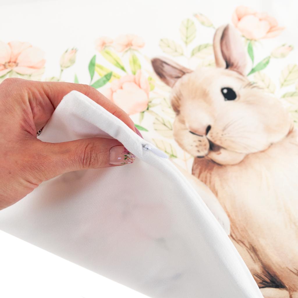 TG80610-14 EASTER FLOCKED BUNNY WITH BOW