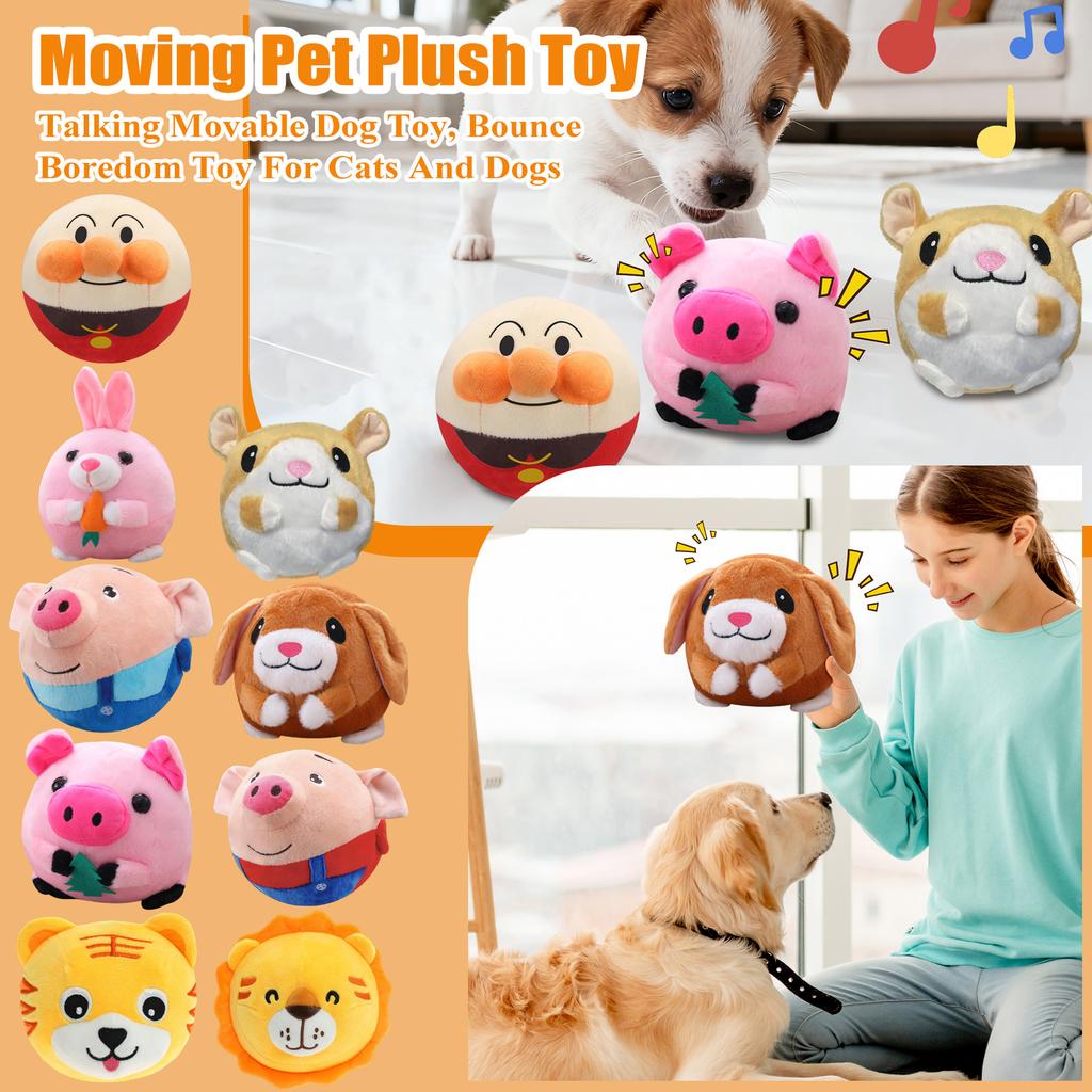 Moving Pet Plush Toy, Interactive Dog Toy, Talking Movable Dog Toy, Electronic Dog Toy, Bounce Boredom Toy For Cats And Dogs