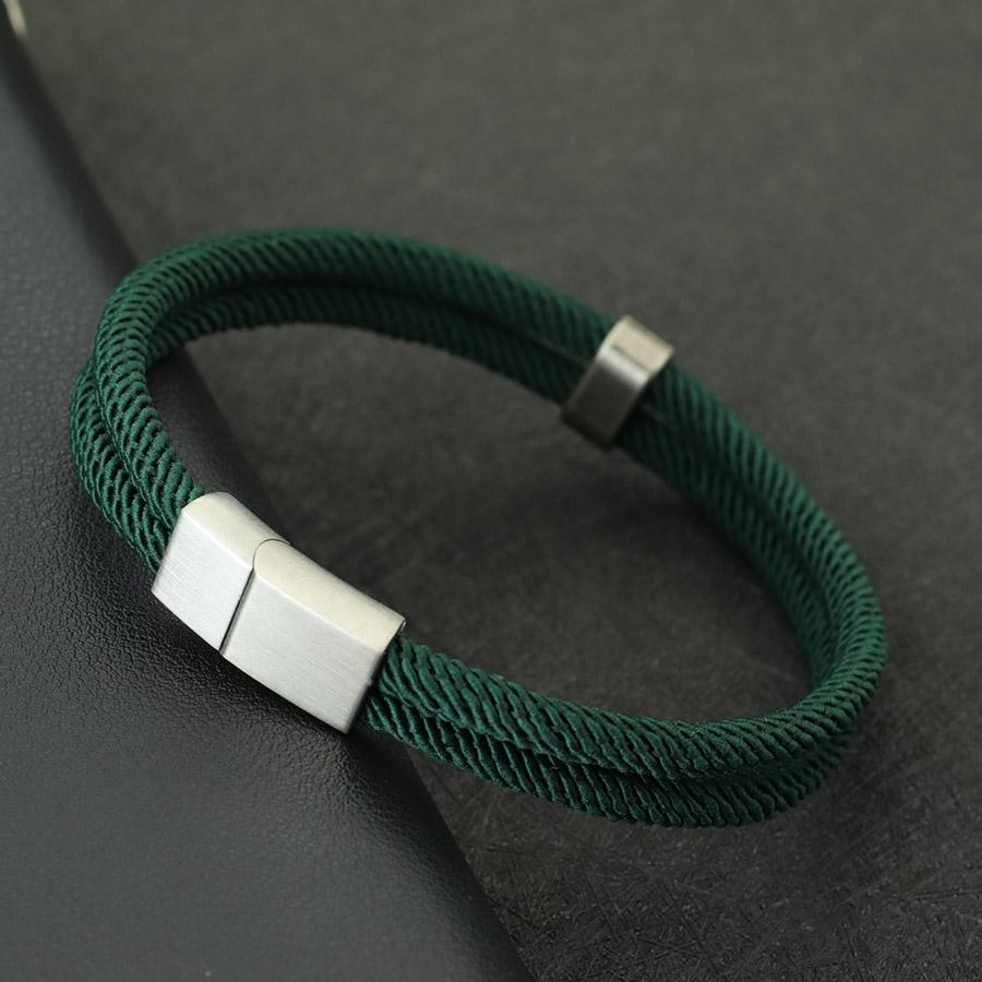 Bracelet Homme Mode Acier Inoxydable Boucle Magnétique Bracelet Enroulable Manchette Pulseria Hombre Corde Nautique Plage Braslet Cadeaux Pour Lui