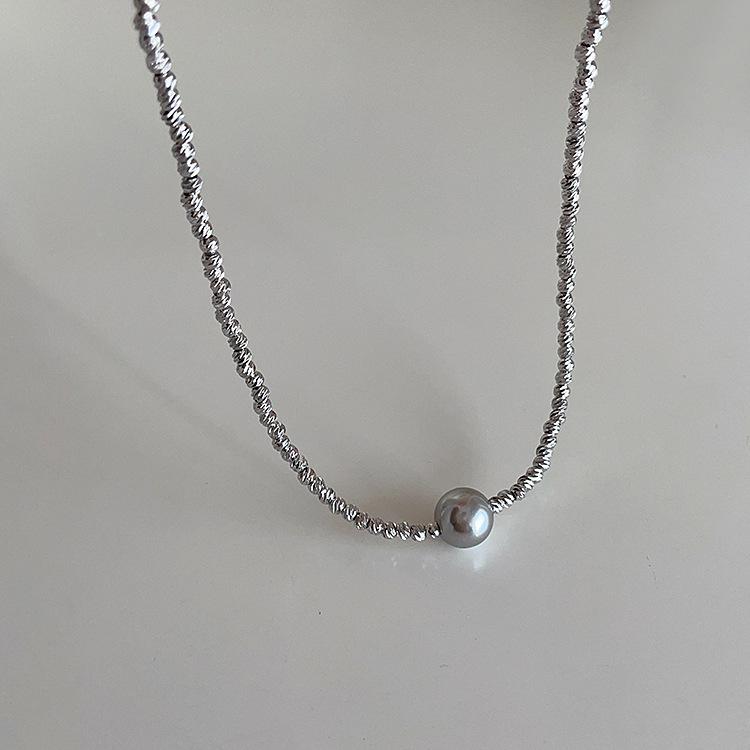 Неправильное металлическое жемчужное ожерелье с бусинами, женское, корейское, нишевое, ретро, с индивидуальностью, простое ожерелье, женское