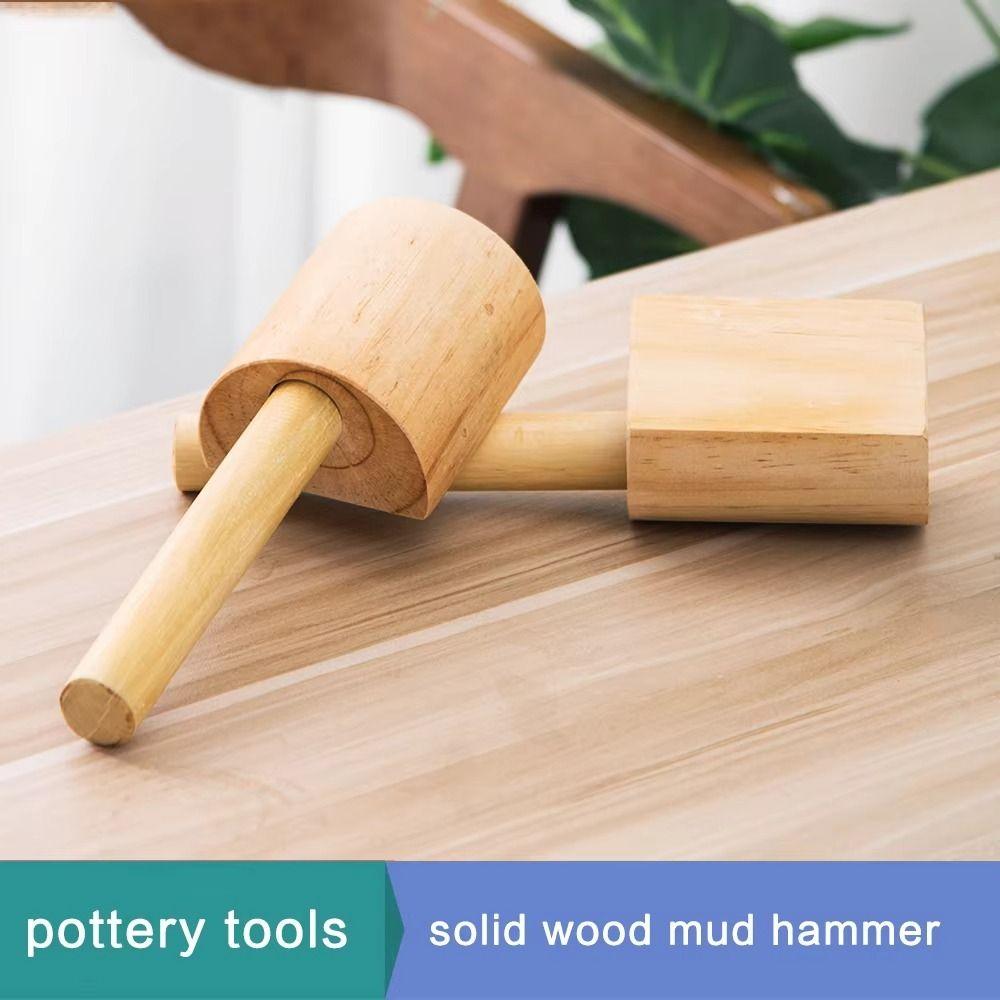 with Handle Mud Hammer Wooden Mud Molding Tool Pottery Mud Plate  Shaping Porcelain Cup