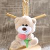 Cute Tulip Bear Plush Keychain Cartoon Stuffed Doll Toy Lovely Plush Keyring Backpack Pendant Birthday Christmas Gifts