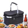 Insulated Picnic Basket Insulated Shopping Basket With Lid Waterproof Foldable Cooler Basket Outdoor Camping Basket