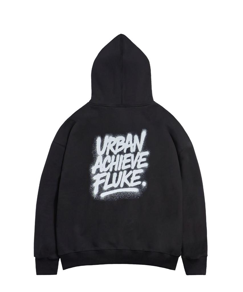 Fluke Achieve Graffiti Oversized Zip-Up Hoodie Black Fzt1034-Z