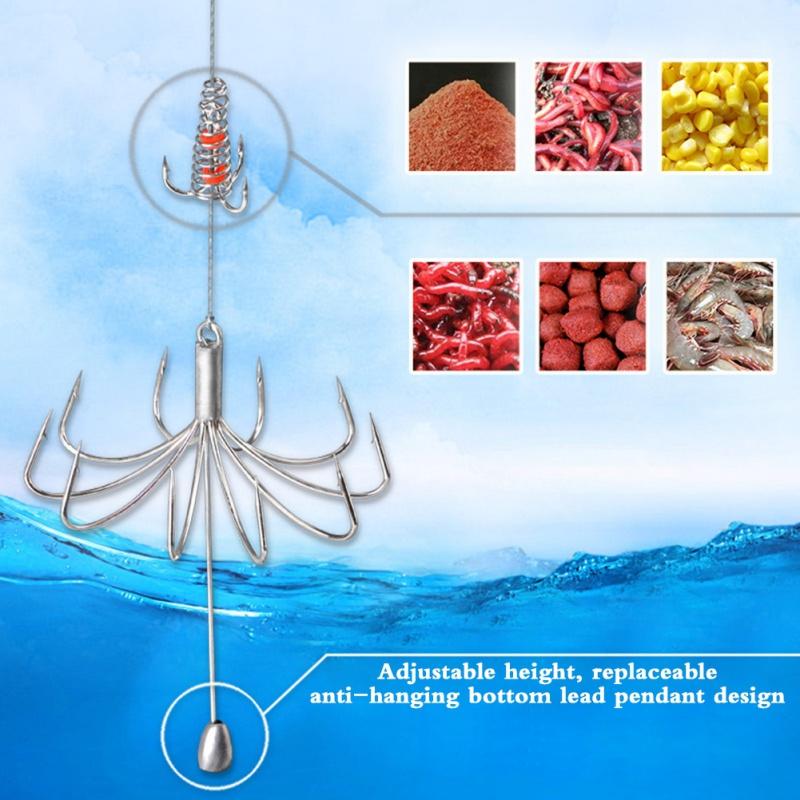 1pcs Explosion Fishing Hook Fishing Lure Bait Trap Feeder Cage Sharp Fishing Hook With Stainless Steel Springs