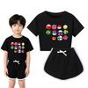 Kinder Countryball Aufdruck Kurzarm Oberteil Shorts Schlafanzug Set