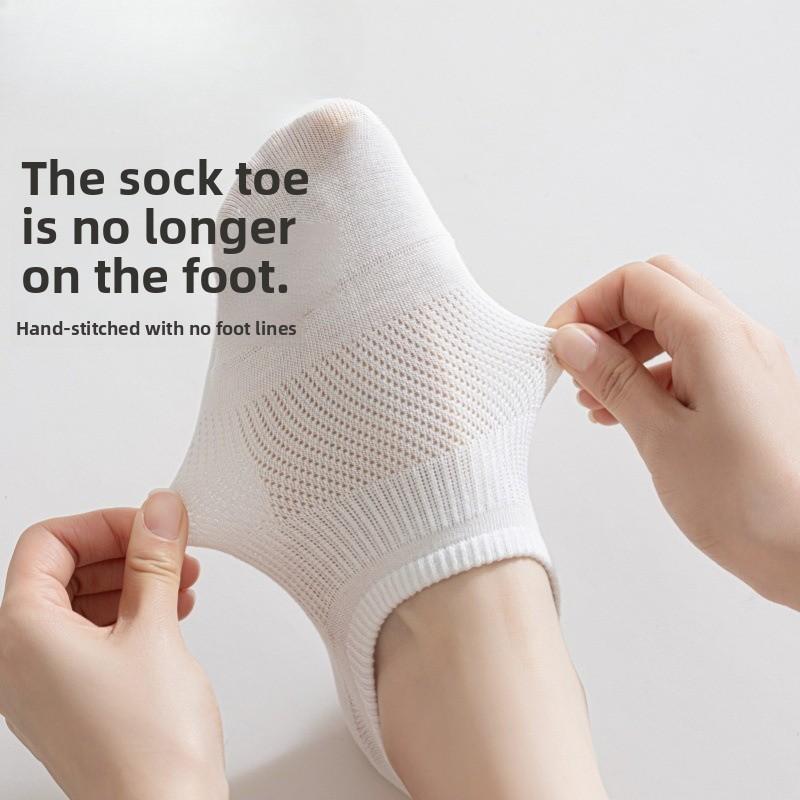 Long-staple Cotton Socks - Children's Thin Style Short Socks - Pure Cotton Boat Socks - Mesh Transparent Socks