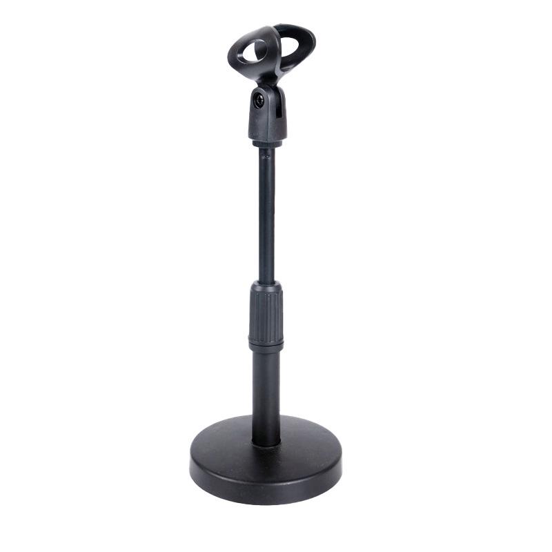 Universal Metal Desktop Microphone Stand with Round Base for Live Broadcast & Multi-Functional Use