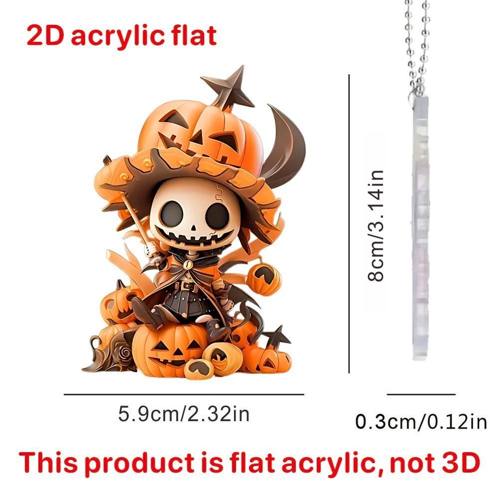Skull Cartoon Cute Pumpkin Pattern Acrylic Pendant For Halloween Decoration