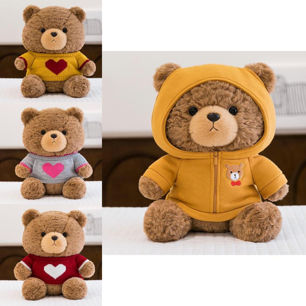 Teddy Bear Plush Toy With Soft Short Fur Pp Cotton Filling For Kids Birthday Gift
