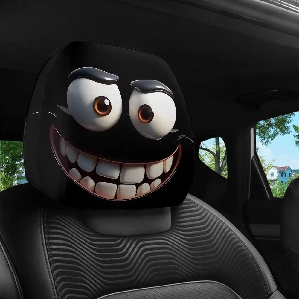 2 Pezzi Copritesta Traspirante per Auto Universale Copritesta per Sedile Auto Coprisedile Auto Personalità Halloween